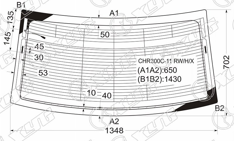 Стекло заднее с обогревом CHRYSLER 300 XYG CHR300C-11 RW/H/X 