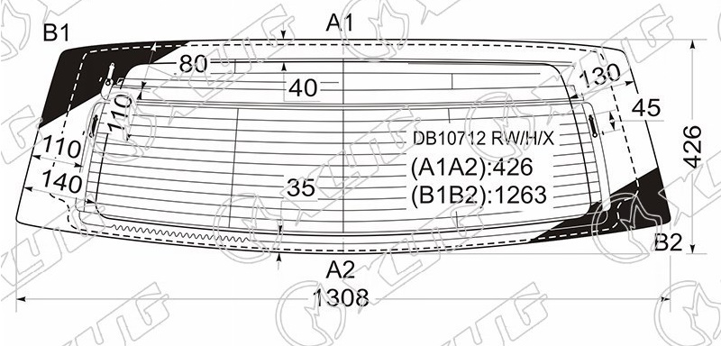 Стекло заднее с обогревом CHRYSLER 300, DODGE MAGNUM XYG DB10712 RW/H/X 