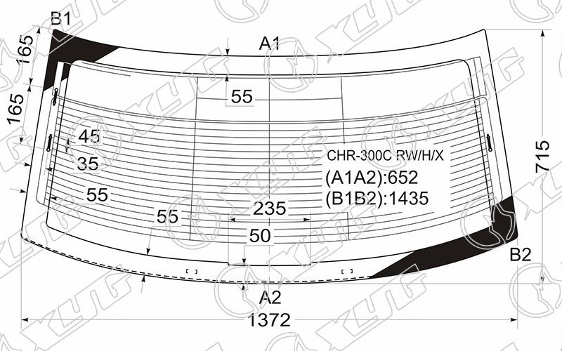 Стекло заднее с обогревом CHRYSLER 300C XYG CHR-300C RW/H/X 