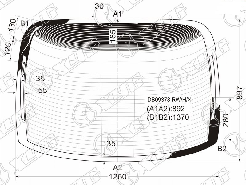 Стекло заднее с обогревом CHRYSLER 300M XYG DB09378 RW/H/X 