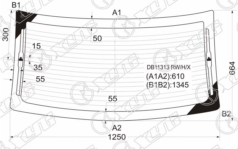 Стекло заднее с обогревом CHRYSLER SEBRING XYG DB11313 RW/H/X 