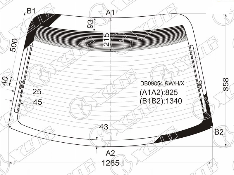 Стекло заднее с обогревом CHRYSLER SEBRING, DODGE STRATUS, VOLGA SIBER XYG DB09854 RW/H/X 