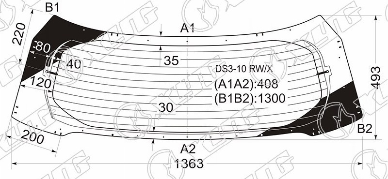 Стекло заднее с обогревом CITROEN DS3 XYG DS3-10 RW/X 