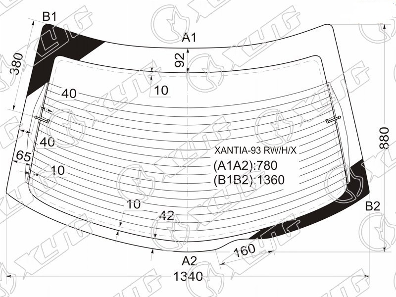 Стекло заднее с обогревом CITROEN XANTIA XYG XANTIA-93 RW/H/X 