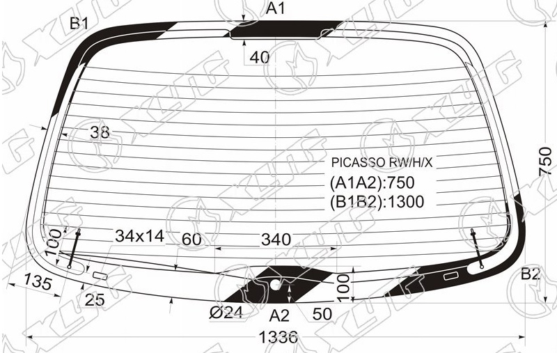 Стекло заднее с обогревом CITROEN XSARA PICASSO XYG PICASSO RW/H/X 