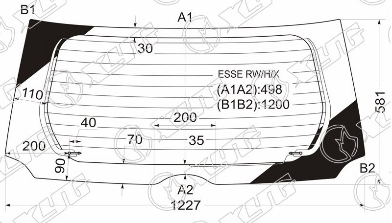 Стекло заднее с обогревом DAIHATSU ESSE XYG ESSE RW/H/X 