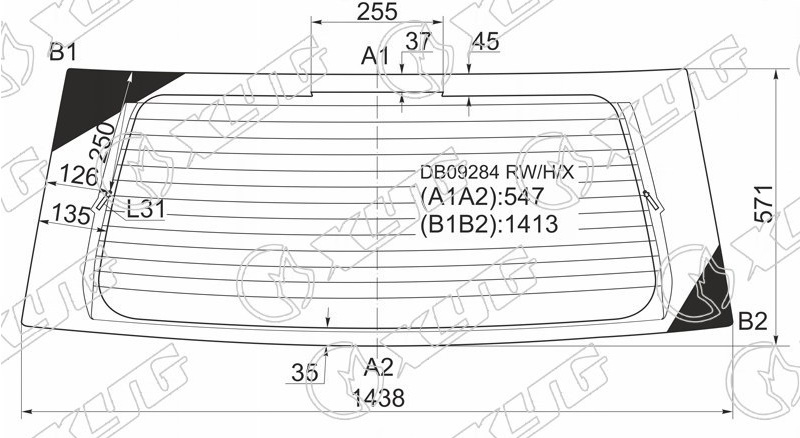 Стекло заднее с обогревом DODGE DURANGO XYG DB09284 RW/H/X 