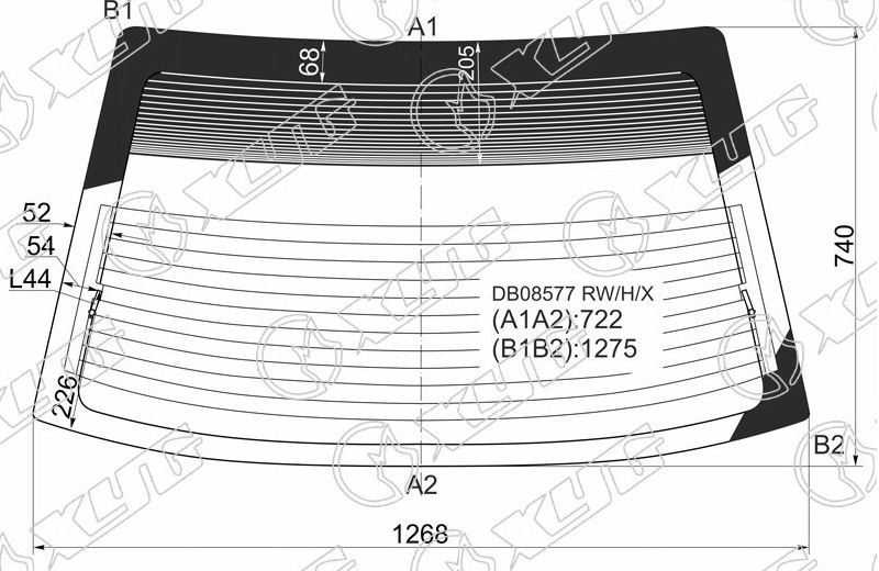 Стекло заднее с обогревом DODGE NEON XYG DB08577 RW/H/X 