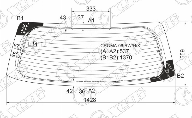 Стекло заднее с обогревом FIAT CROMA XYG CROMA-06 RW/H/X 