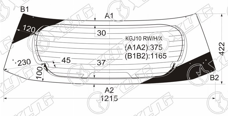 Стекло заднее с обогревом TOYOTA IQ XYG KGJ10 RW/H/X 