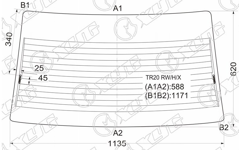 Стекло заднее с обогревом TOYOTA ESTIMA EMINA, LUCIDA XYG TR20 RW/H 