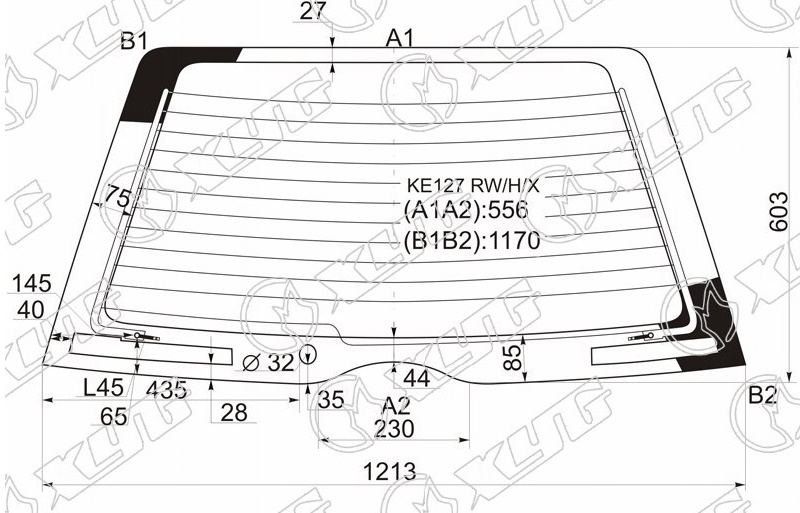 Стекло заднее с обогревом TOYOTA COROLLA, SPRINTER CARIB XYG KE127 RW/H/X 