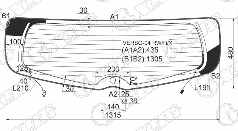 Стекло заднее с обогревом TOYOTA COROLLA VERSO XYG VERSO-04 RW/H/X 