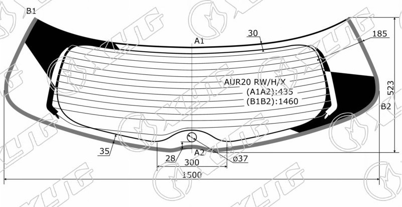 Стекло заднее с обогревом TOYOTA COROLLA VERSO XYG AUR20 RW/H/X 