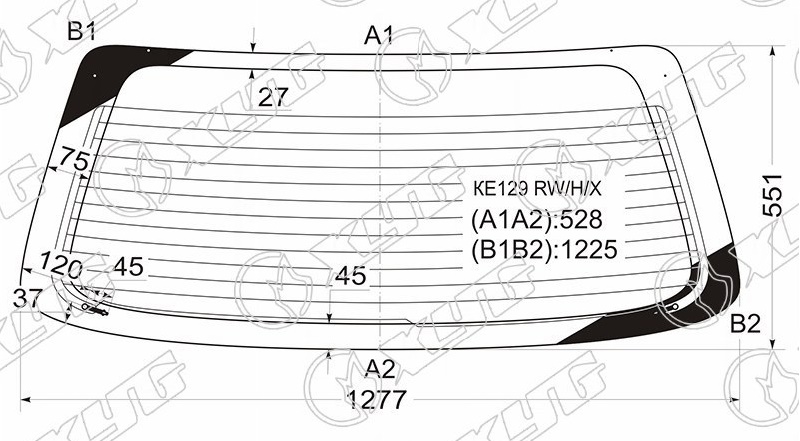 Стекло заднее с обогревом TOYOTA COROLLA SPACIO XYG KE129 RW/H/X 