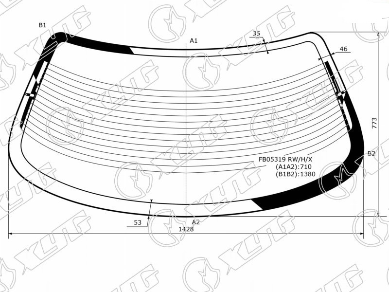 Стекло заднее с обогревом TOYOTA CAMRY XYG FB05319 RW/H/X 