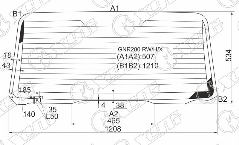 Стекло заднее с обогревом TOYOTA 4RUNNER XYG GNR280 RW/H/X 