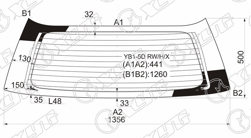 Стекло заднее с обогревом SUZUKI CULTUS CRESCENT, ESTEEM XYG YB1-5D RW/H/X 