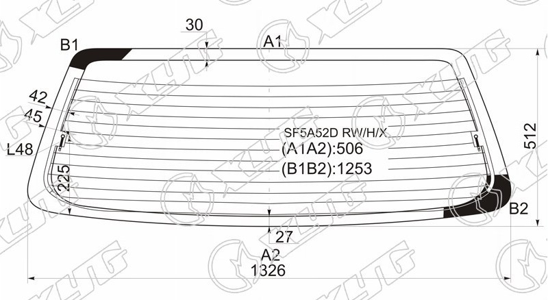 Стекло заднее с обогревом SUBARU FORESTER XYG SF5A52D RW/H/X 