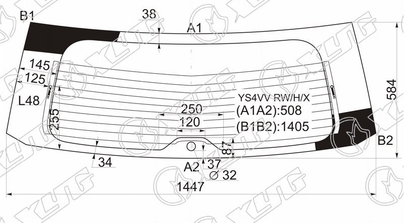 Стекло заднее с обогревом SUBARU EXIGA XYG YS4VV RW/H/X 