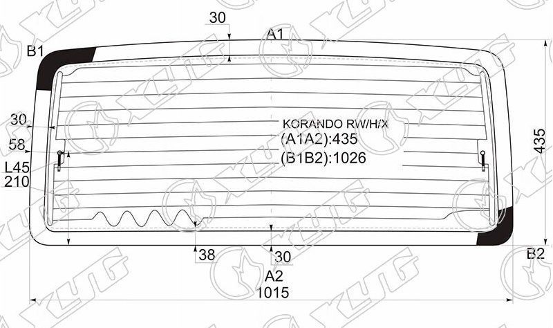 Стекло заднее с обогревом SSANGYONG KORANDO, TAGER XYG KORANDO RW/H/X 