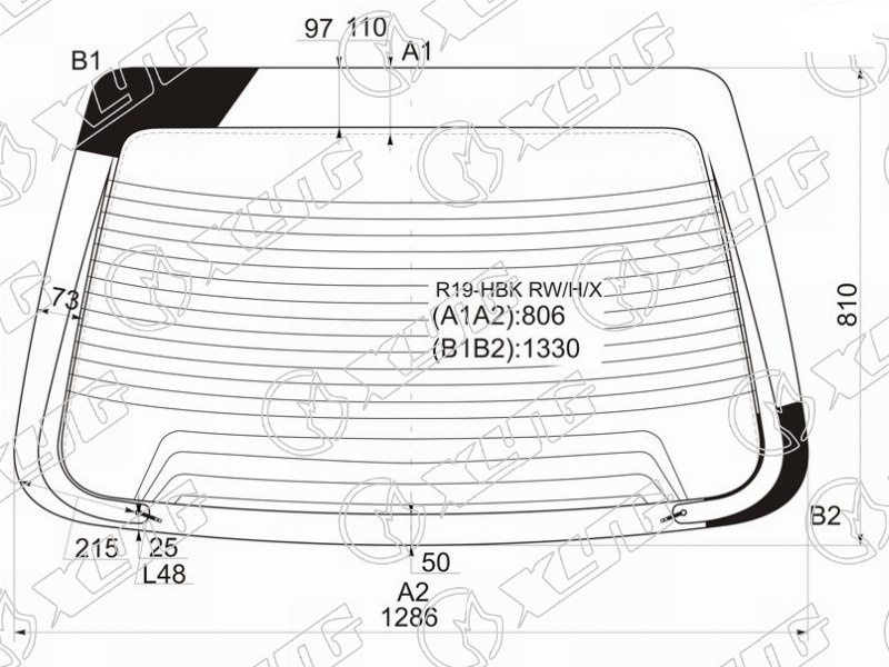 Стекло заднее с обогревом RENAULT R19 XYG R19-HBK RW/H/X 