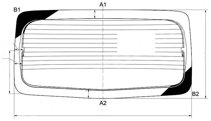 Стекло заднее с обогревом RANGE ROVER XYG 7044BGNRZ RW/H/X 