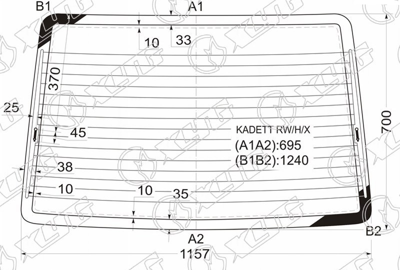 Стекло заднее с обогревом OPEL KADETT XYG KADETT RW/H/X 