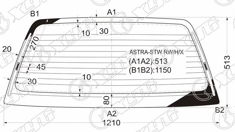 Стекло заднее с обогревом OPEL ASTRA XYG ASTRA-STW RW/H/X 