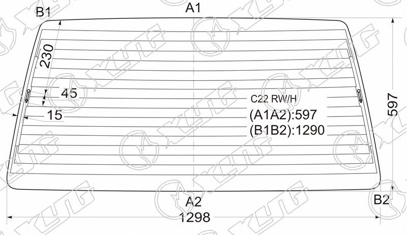 Стекло заднее с обогревом NISSAN VANETTE LARGO XYG C22 RW/H 