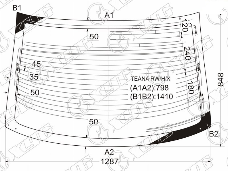 Стекло заднее с обогревом NISSAN TEANA XYG TEANA RW/H/X 