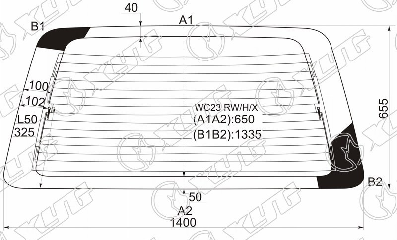 Стекло заднее с обогревом NISSAN SERENA XYG WC23 RW/H/X 