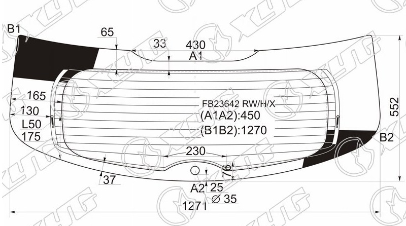 Стекло заднее с обогревом NISSAN ROGUE XYG FB23642 RW/H/X 