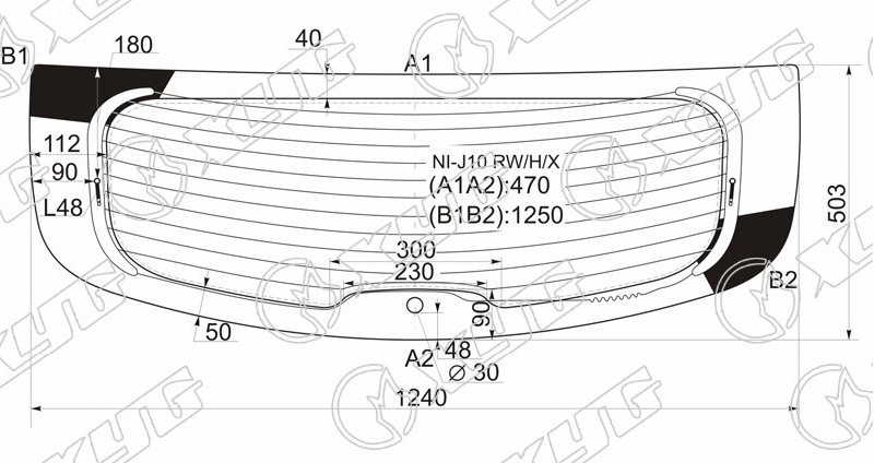 Стекло заднее с обогревом NISSAN QASHQAI XYG NI-J10 RW/H/X 