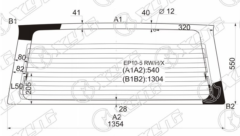 Стекло заднее с обогревом NISSAN PRIMERA XYG EP10-5 RW/H/X 