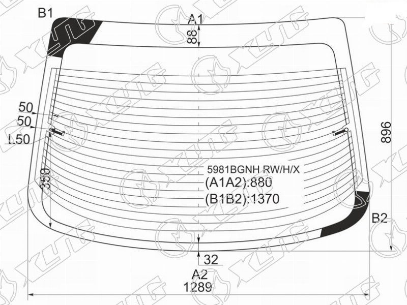 Стекло заднее с обогревом NISSAN PRIMERA XYG 5981BGNH RW/H/X 