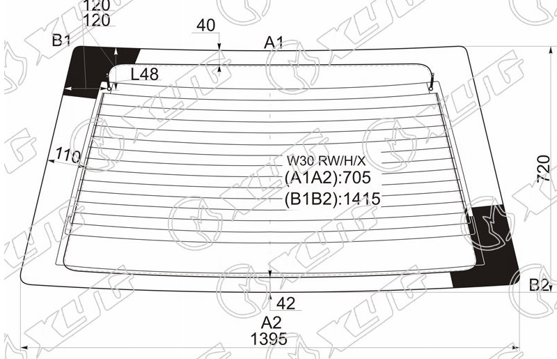 Стекло заднее с обогревом NISSAN LARGO XYG W30 RW/H/X 