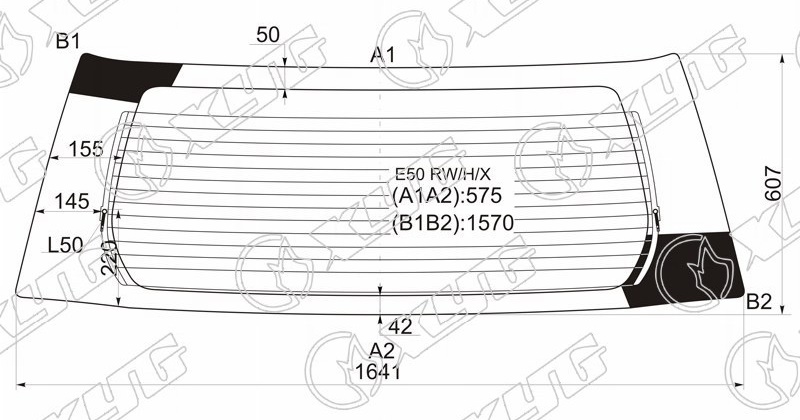 Стекло заднее с обогревом NISSAN ELGRAND XYG E50 RW/H/X 