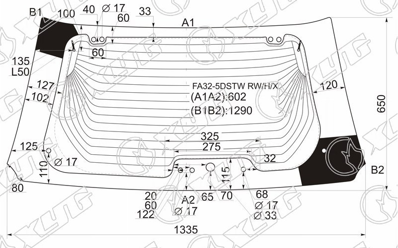 Стекло заднее с обогревом NISSAN CEFIRO XYG FA32-5DSTW RW/H/X 