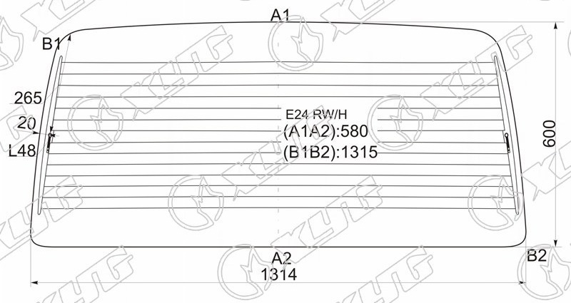 Стекло заднее с обогревом NISSAN CARAVAN, URVAN XYG E24 RW/H 