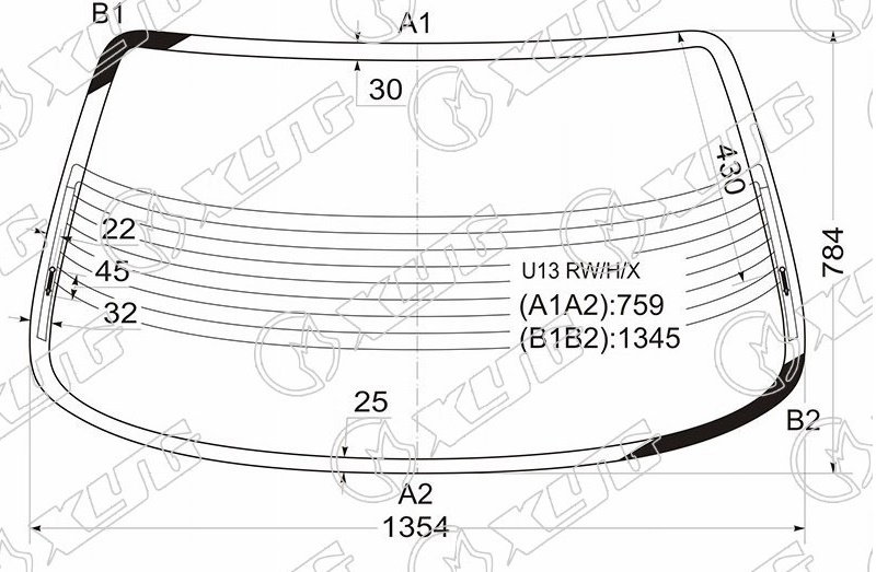 Стекло заднее с обогревом NISSAN BLUEBIRD XYG U13 RW/H/X 