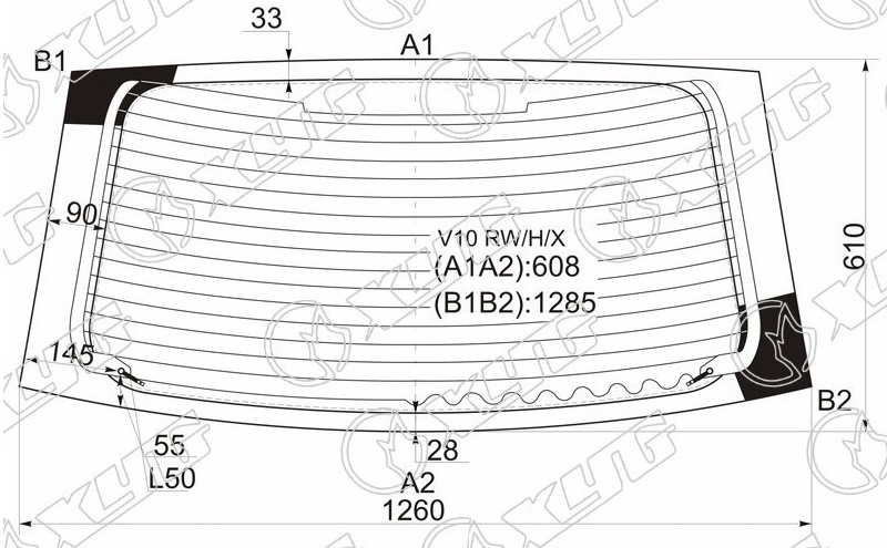 Стекло заднее с обогревом NISSAN ALMERA XYG V10 RW/H/X 