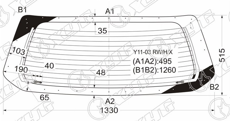 Стекло заднее с обогревом NISSAN AD, WINGROAD XYG Y11-03 RW/H/X 