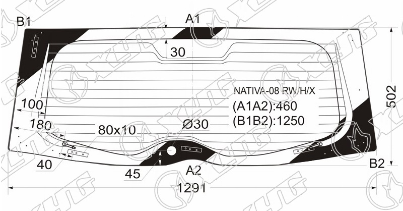 Стекло заднее с обогревом MITSUBISHI PAJERO SPORT XYG NATIVA-08 RW/H/X 