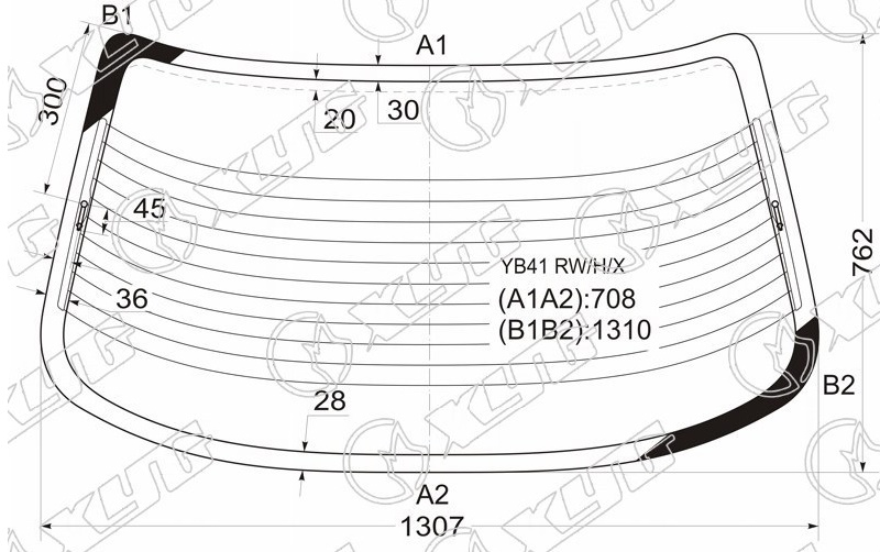 Стекло заднее с обогревом MITSUBISHI GALANT XYG YB41 RW/H/X 