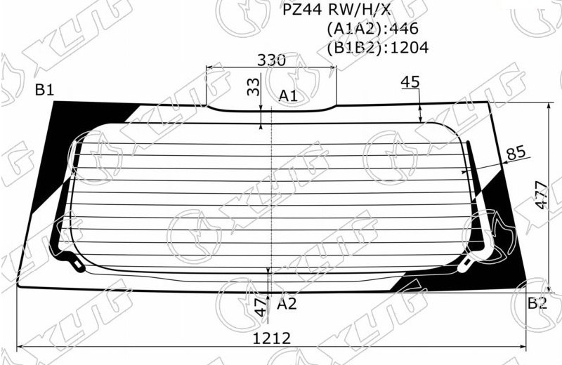 Стекло заднее с обогревом MITSUBISHI COLT XYG PZ44 RW/H/X 