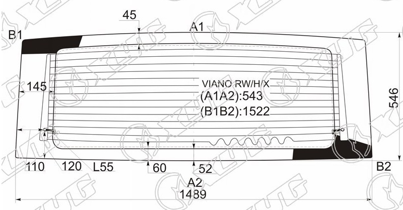 Стекло заднее с обогревом MERCEDES-BENZ VITO, VIANO XYG VIANO RW/H/X 