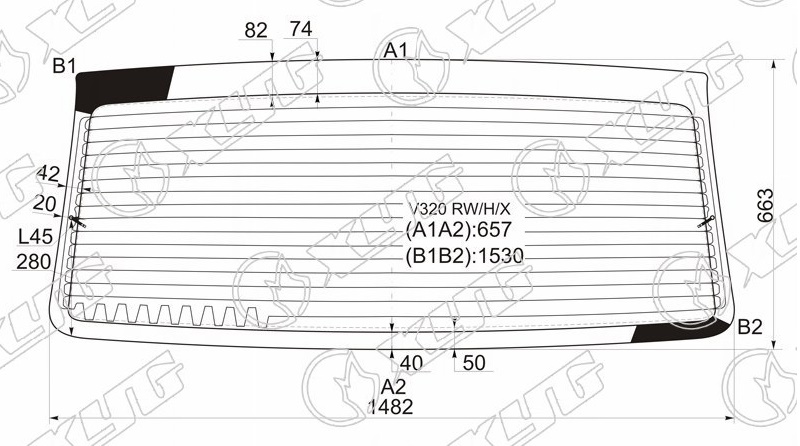 Стекло заднее с обогревом MERCEDES-BENZ V-CLASS, VITO XYG V320 RW/H/X 