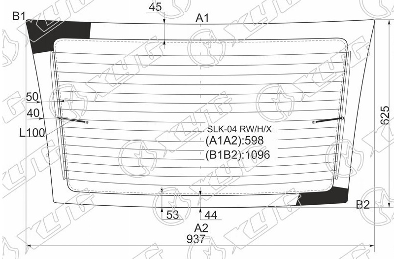 Стекло заднее с обогревом MERCEDES-BENZ SLK-CLASS XYG SLK-04 RW/H/X 