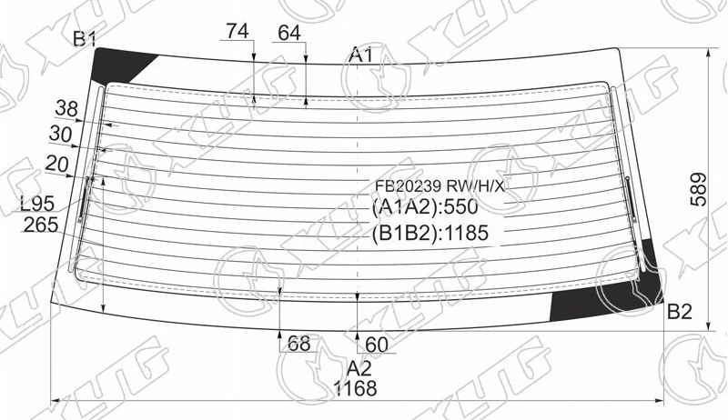 Стекло заднее с обогревом MERCEDES-BENZ SLK-CLASS XYG FB20239 RW/H/X 